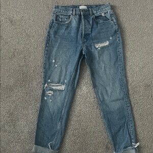 Boyish Straight Leg Distressed Jeans in Medium Blue